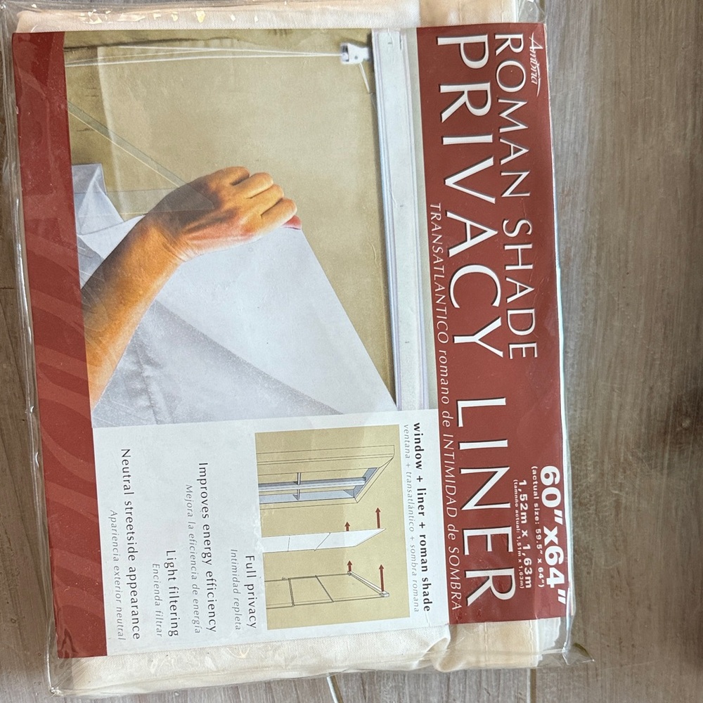 Roman Shade Privacy Liner - creme